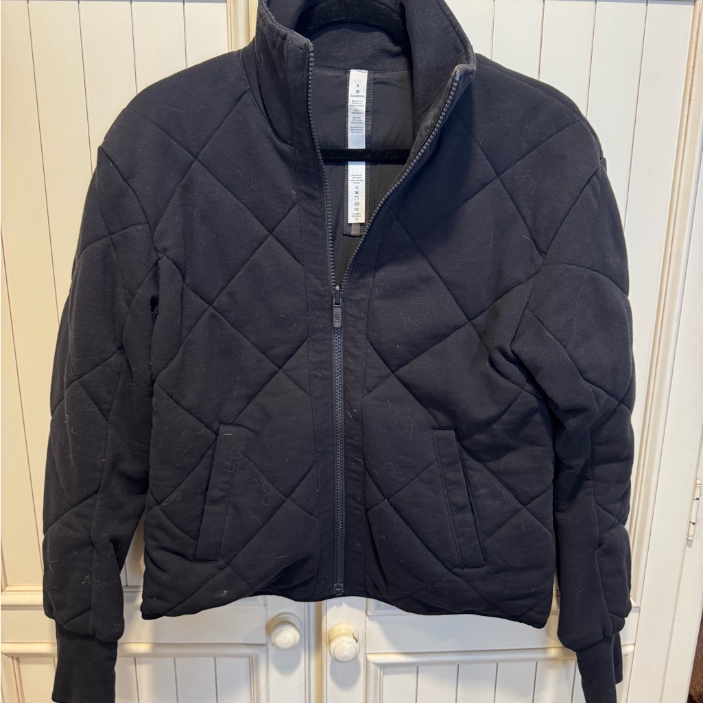 Lululemon Quilted Athletic Jacket Black Size 6 Full Zip